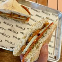 Vegan Munster cheese and honey squash sandwich   at Vtopian Cheese Shop in Portland