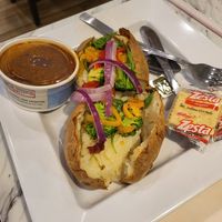 Just a spud with veggies and chili at McAlister's Deli in Burlington