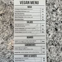 Vegan menu   at Grossman's Noshery & Bar in Santa Rosa