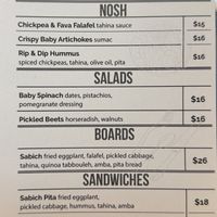 Menu from March 2026   at Grossman's Noshery & Bar in Santa Rosa