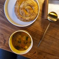 Lentil soup and Borek at Olivka in Almaty