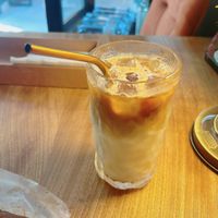 iced latte with almond milk  at Olivka in Almaty