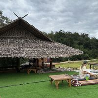 Outside seating area  at Ja-Ey Cafe in Pai