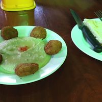 Hummus, falafel and pita bread at Mama Sababa in Vang Vieng
