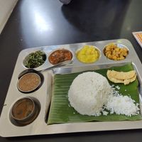 Rice and curry at Vishnu Vihar Vegetarian Hotel in Kandy