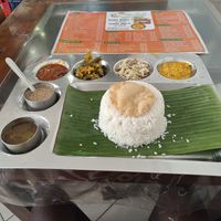 Rice and curry at Vishnu Vihar Vegetarian Hotel in Kandy