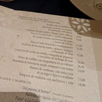 menu at La Galana in Gijon
