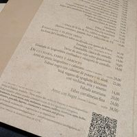 menu (vegan wok listed) at La Galana in Gijon