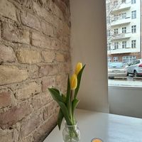 Lovely and quiet street, has outdoor seating too   at Plants & Flours in Berlin