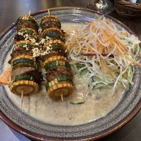 Seitan skewers in peanut sauce  at Saigon in Timmendorfer Strand