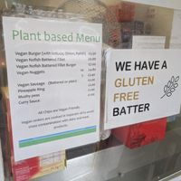 Here is the Vegan Menu. Easy. at Fred's Fish and Chips in Littlehampton