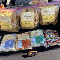 Vegan Tamales Spotted and Corn Chips  at Kaiser Permanente Farmers Markets in Modesto