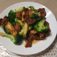 Dish with all three faux meats, chicken, beef and pork! Amazing! at Van Hanh Restaurant in Portland