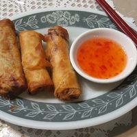 Delicious Vegan Fried Spring Rolls! at Van Hanh Restaurant in Portland