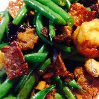 Green beans with all mock meats at Van Hanh Restaurant in Portland