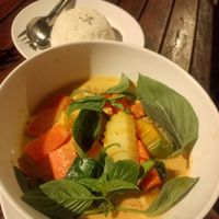Red curry vegan at JJ Resort & Restaurant in Koh Phayam
