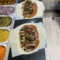 Cigköfte wraps in process  at Veganland Cigköfte in Munich