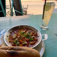 Shakshuka with tofu  at Mama Tia's in Nong Khiaw