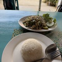 laab! traditional laos dish  at Mama Tia's in Nong Khiaw