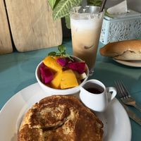 vegan pancake!! 😍 so yummy  at Mama Tia's in Nong Khiaw