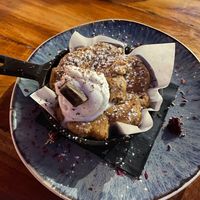 Vegan skillet cookie with coconut ice cream at Miss Gee's in Tauranga