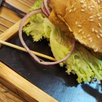 Fried tofu burger at Burgerbus in Huerth