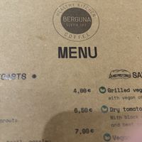Menu  at Berguna Gluten Free in Valencia