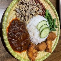 Veganised  nasi lemak. at Ambience Tea House & Veggie Cafe - 茗楼茶艺素食馆 in Ipoh