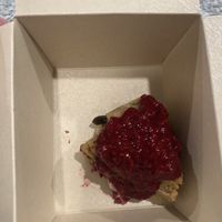 Vegan and gluten free chocolate raspberry sconees  at Alms + Fare in St Augustine