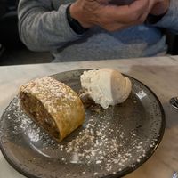 Vegan Apple strudel  at Ayu in Gzira
