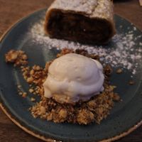 Home made apple strudel at Ayu in Gzira