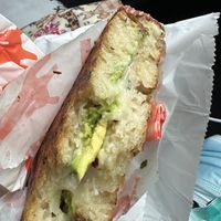 Toastie with added avocado   at Pickles Milk Bar in Carlton North