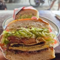 Breakfast sandwich 1 $17.00: delish, soft, fresh, crispy bacon, tasty at Pickles Milk Bar in Carlton North