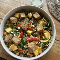 Surfers sala de with tofu  at Layback Rooftop in Weligama