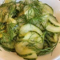 Cucumber salad  at Fischers Fritz Restaurant in Kiel