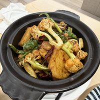 Stir fried Szechuan cauliflower  at Veggienius in Taipei