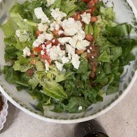 Greek salad w/ our homemade vegan feta!  at SOYBIRD - Vegan Cooking Experience in Athens