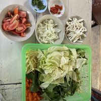 Mise en place  at May Kaidee x Morning Glory Home Cookery School in Chiang Mai