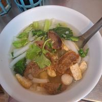 Clear noodle soup at Lee Jae Veg in Bangkok