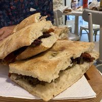 Delicious toasty warm bread!  at Schiaccia Passera in Florence