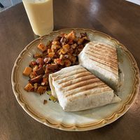 Coconut smoothie and vegan burrito  at Be Well Bakery & Cafe in Richboro