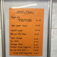 Vegan menu   at Family Fish Bar in Norwich