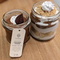 Desert! Chocolate mousse and banana jar at Alchemy Tokyo -Azabudai Hills - アルケミー in Tokyo