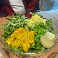 Build your own Salad with edamame, potato salad, tofu ‘egg’ and cucumber toppingg  at Alchemy Tokyo -Azabudai Hills - アルケミー in Tokyo