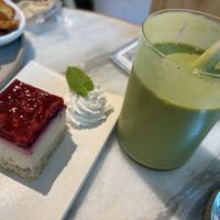 pea protein smoothie and small cheesecake  at Alchemy Tokyo -Azabudai Hills - アルケミー in Tokyo