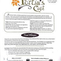 menu at Portia's Cafe in Columbus
