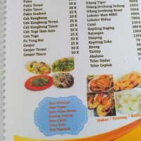 Menu  at Rasa Sayang in Pangandaran