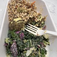 Falafel, Cashew Caesar Broccoli, Miso Sesame Couscous and Quinoa  at SLC - Vessel Kitchen - Concourse A in Salt Lake City
