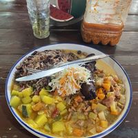 The chilero condiment on the table is a great addition if you like spice  at Comedor Pa' mi gente in Leon