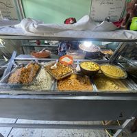 Everything on this side was vegan except one or two vego dishes on the right hand side - the nice lady will help you!  at Comedor Pa' mi gente in Leon